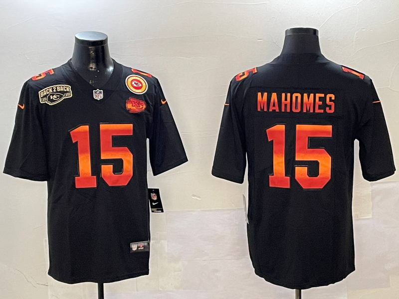 Men Kansas City Chiefs #15 Mahomes black Rainbow 2025 Nike Limited NFL Jersey style 3->kansas city chiefs->NFL Jersey